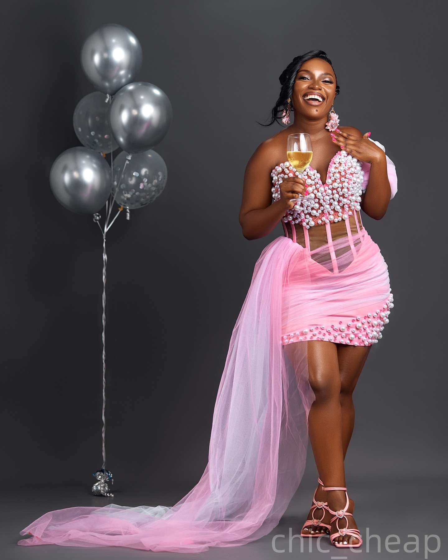 Chic Pink Pink Cocktail Dress Pearls Beaded Tulle Elegant Short Mini Graduation Homecoming Dresses For Special Occasions Sweetheart Gowns
