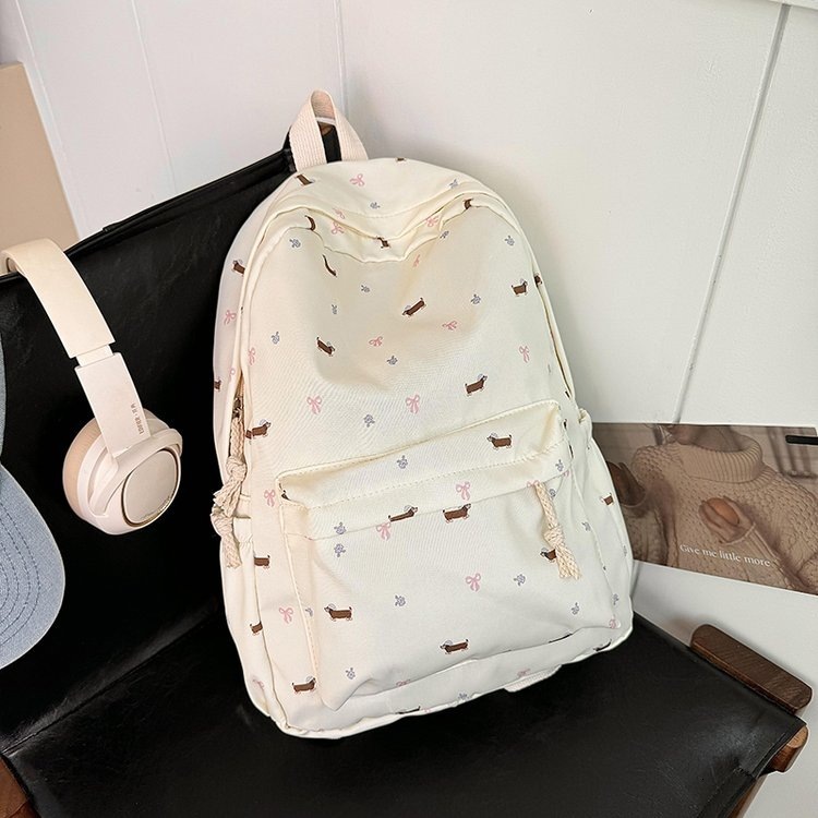Milky Floral Puppy Girl Heart Versatile Treasure Student Backpack ddmymoon