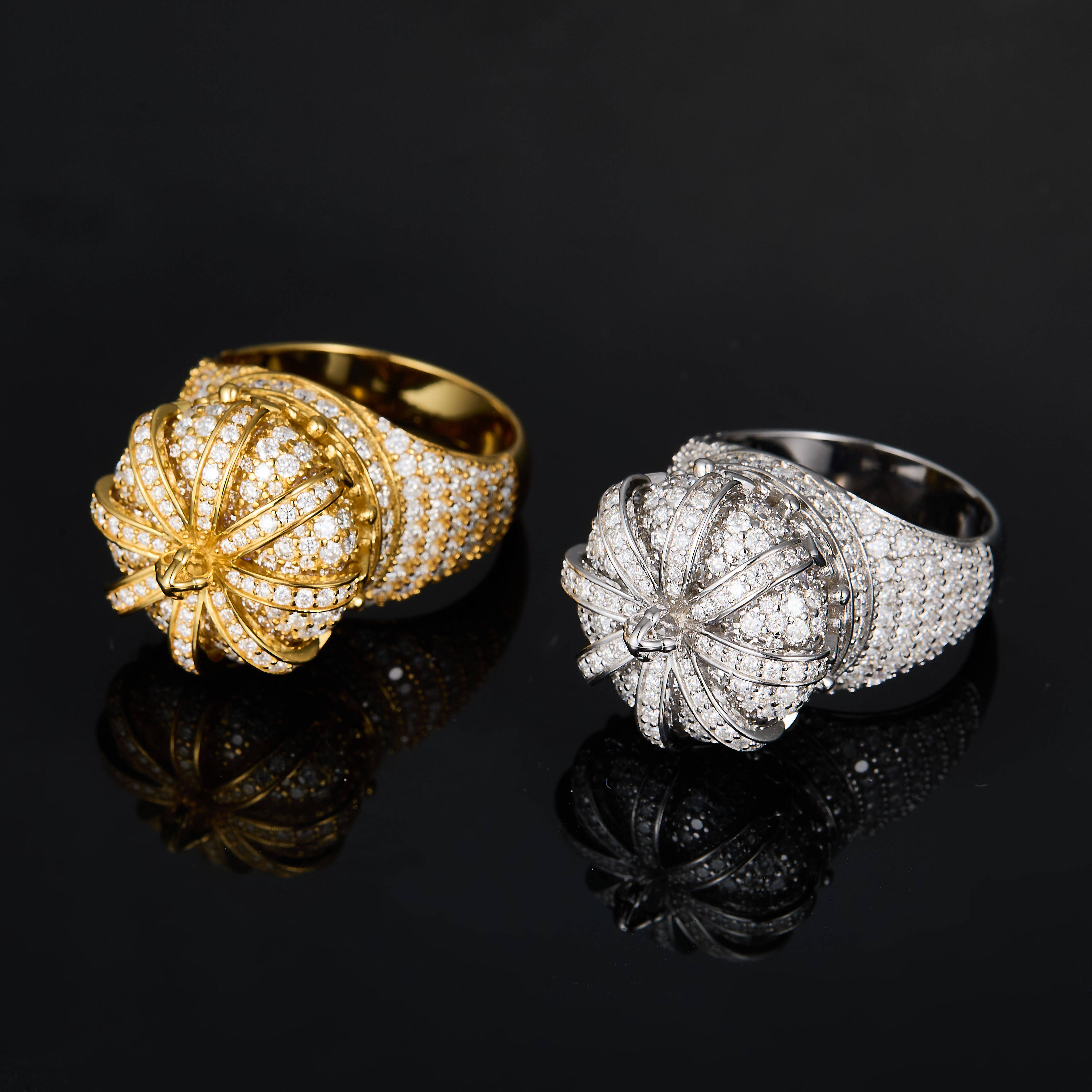 Wholesale Factory Hip Hop Style Vvs Moissanite Rings 925 Silver Ice Out Ring Cross Moissanite Hip Hop Ring