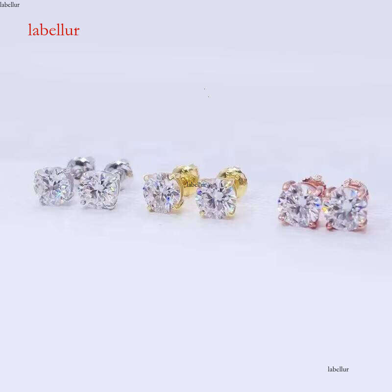 Cheapest Classical 4prongs Moissnaite Sier Gold Plated Screw Back Stud Earring Trendy Find Jewelry