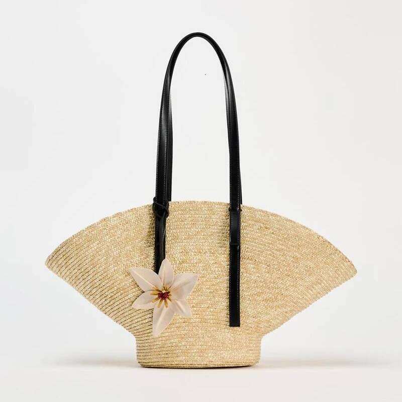 Straw Woven Handbags For Women Handmade Travel Seaside Beach Summer New Handle Bucket Shopping Tote Bag Basket Bolsa
