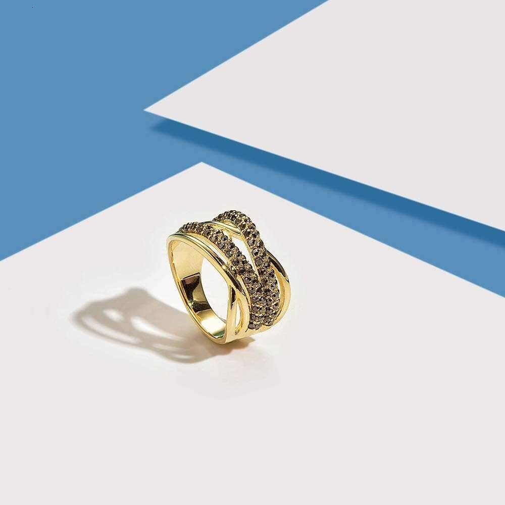 Statement Art Deco Vintage Black Crystal Rhinestone Ring, Gothic Chunky Wide Band tail Ring Sier Plated Women Fashion Jewelry