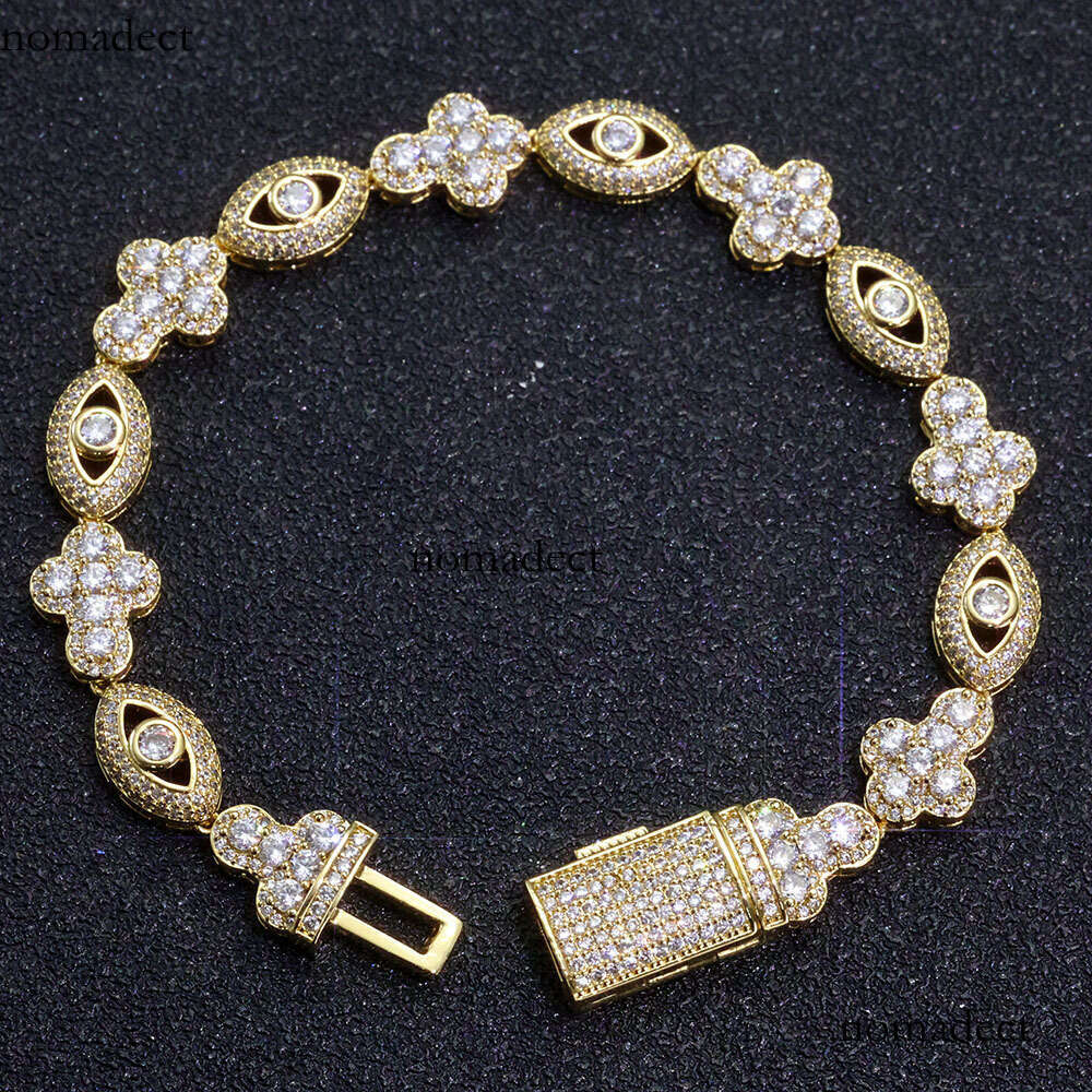 Cross for Men Versatile High-End Feel Hip-Hop Jewelry Zircon Bracelet