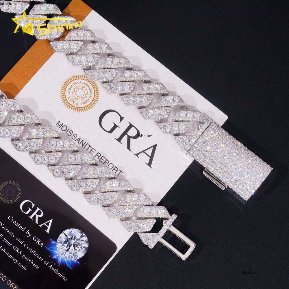 22Mm In Size, Extending 3 Rows Of Hip-Hop Sier Silica Cuban Chains For Men