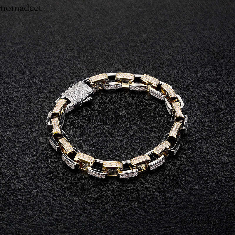 Hip-Hop Geometric O Chain Celebrity Same Style Men's Zircon Spring Buckle Bracelet