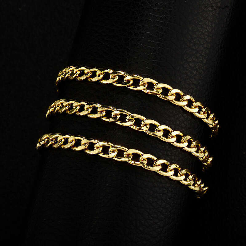 Sterling Silver NK Figaro Multi-layer Plated Simple Jewelry Men's Necklace Hip-hop Cuban Chain