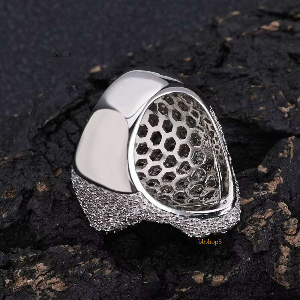 Pure Silver Handmade Set Luxury Hip-Hop Iced Champion Cross VVS Moissanite Men's Ring