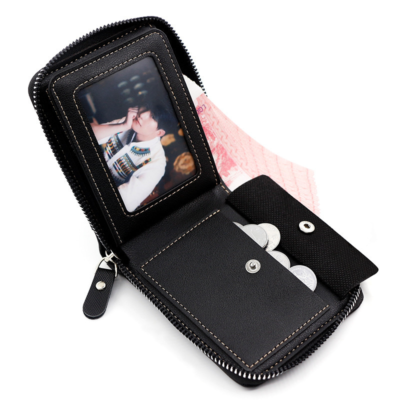 European And American Fashion Zipper Luxury Bag Bag Men's Short Wallet Large Capacity Coin Purse Multi-card Slots 70% Off Zipper Bag Men's W