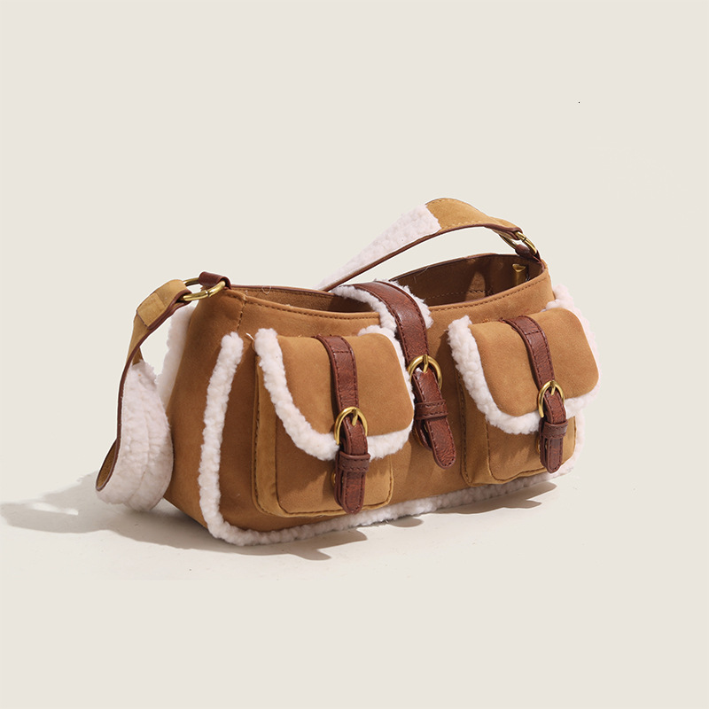 2025 Autumn Winter New Underarm Versatile High-end Single Shoulder Commuter Plush Bag ddmymoon