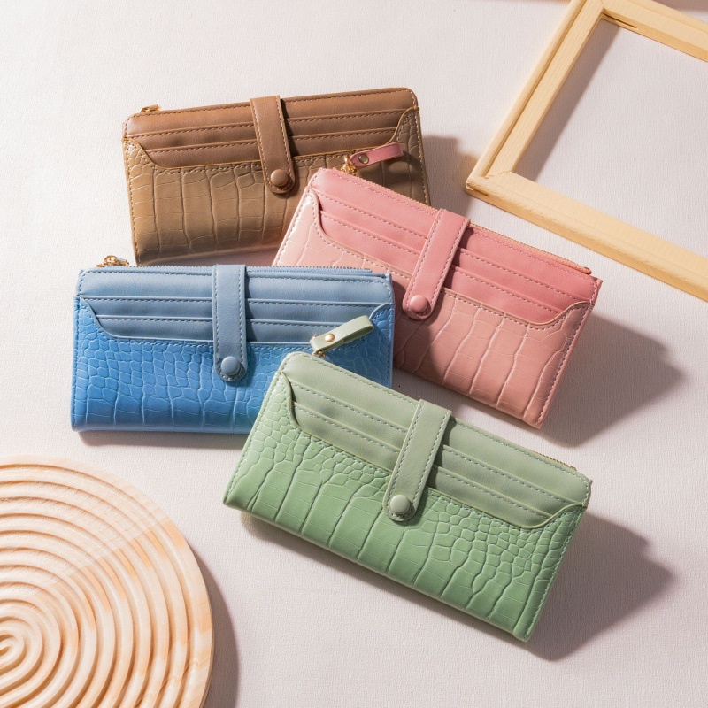 New Korean Style Luxury Bag Women's Wallet Long Fashion Clutch Alligator Pattern Zipper Buckle Creative Light Luxury Wallet For Women