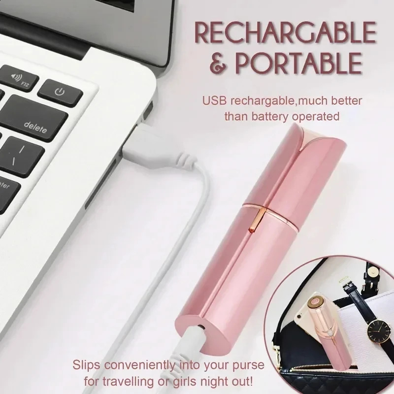 Portable Lipstick Shaped Women Electric Epilator Eyebrow Trimmer Painless Effective Hair Removal Shaver Small Epilator 250805