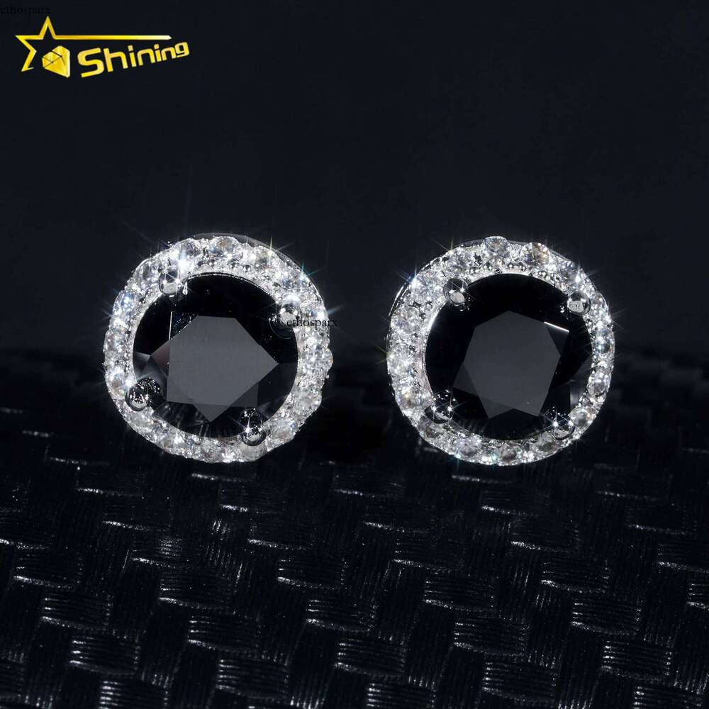 RTS Pass Dia Tester Classic Hip Hop Jewelry Sterling Sier Gold Plated 6.5mm Colored VVS Moissanite Stud Earrings
