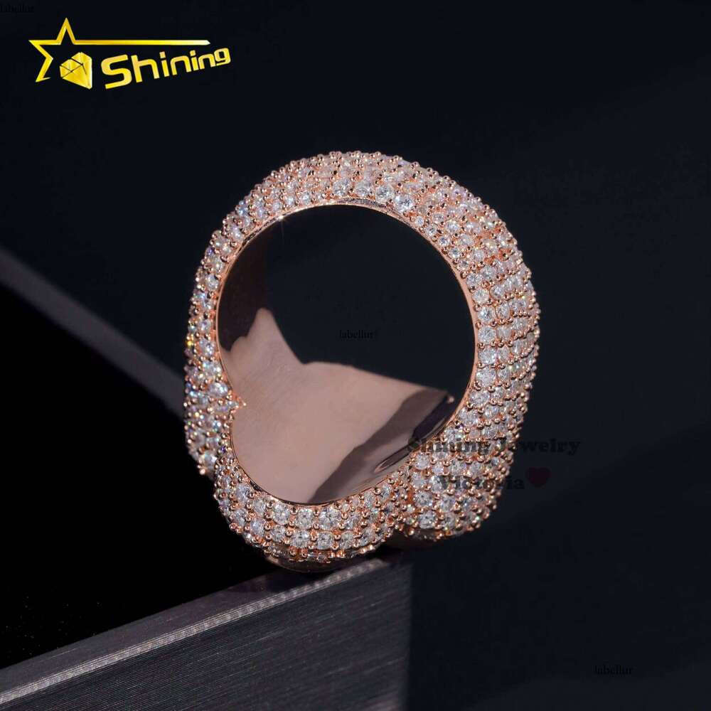 Style VVS Men's Silver Ice Out Cross Pink Pear Cut Moissanite Hip-Hop Ring