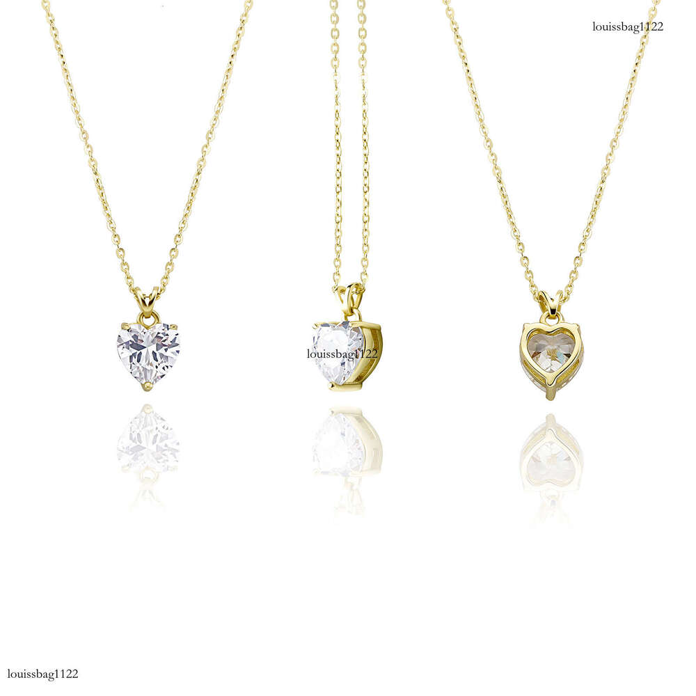 Iced Out VVS D Color Heart Moissanite 1-2 ct Women's Valentine's Day Pendant Gold Plated Necklace