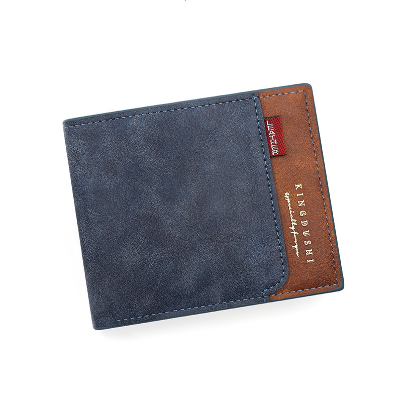 European And American Luxury Bag New Men's Wallet Short Style Silver Coin Purse 70% Off Stitched Suede Leather Loose-leaf Money Clip Cross-border