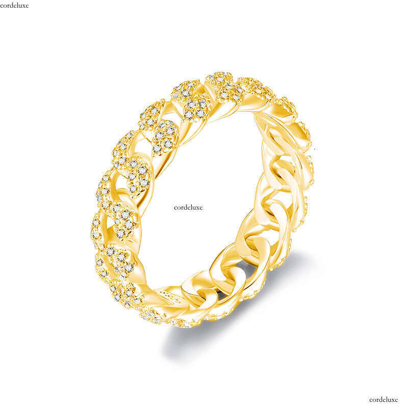 S Silver Moissanite Hip-Hop Cuban Fashion Platform Women's Ring