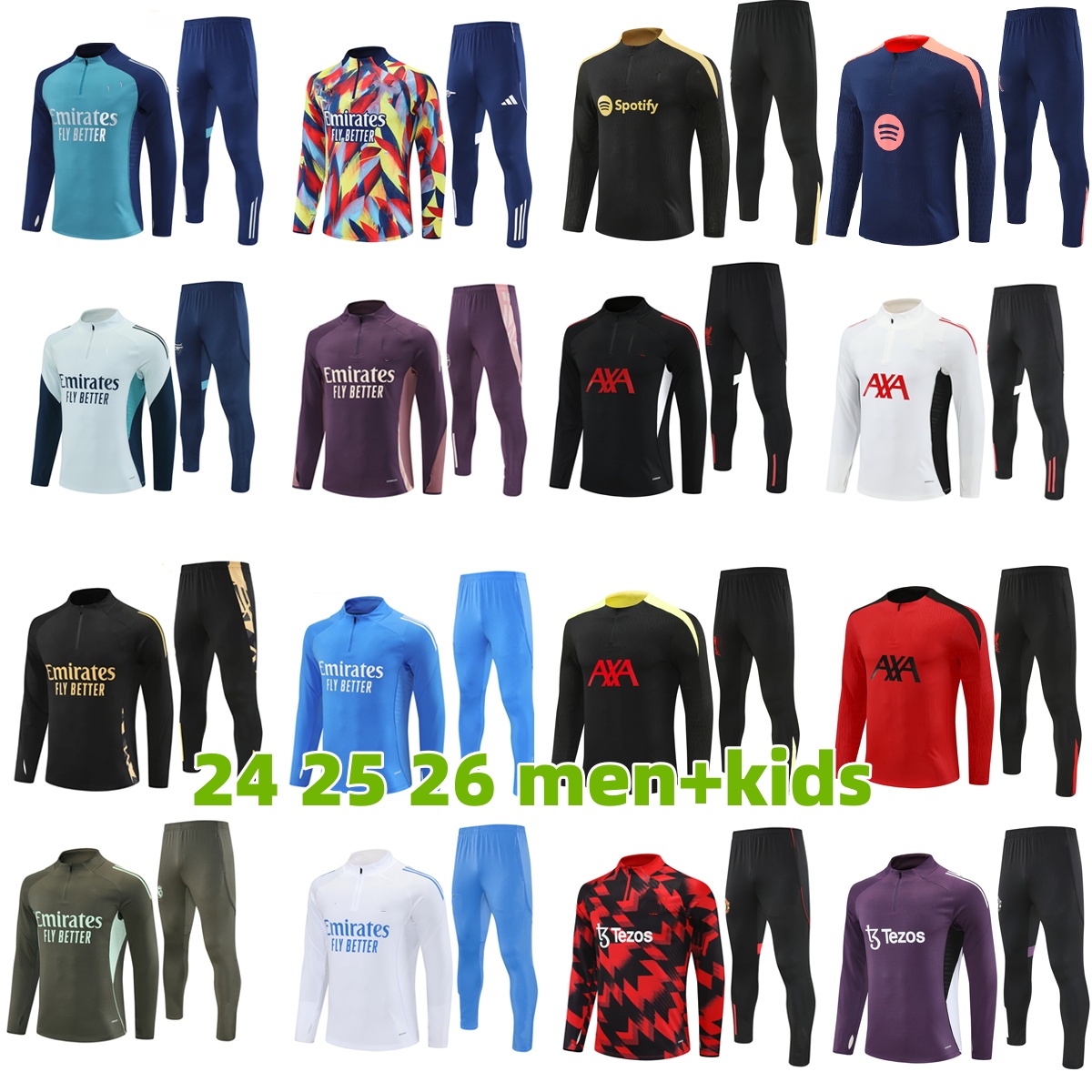 25 26 Football tracksuit soccer tracksuits for Youth Adults 2025 2026 Season Kids Football Kits 2226