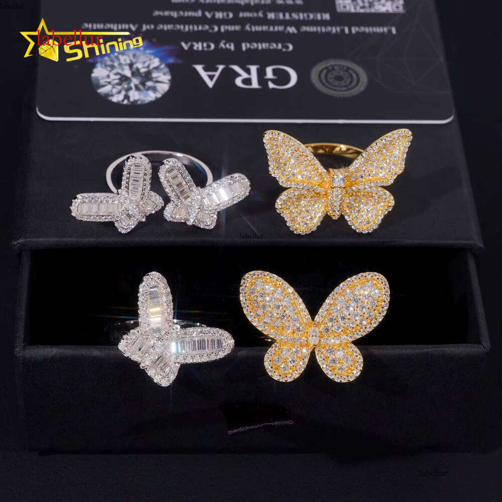 Fashion Jewelry Low Price Iced Out Silver Hip-Hop Butterfly Women's Silicone Stone Ring