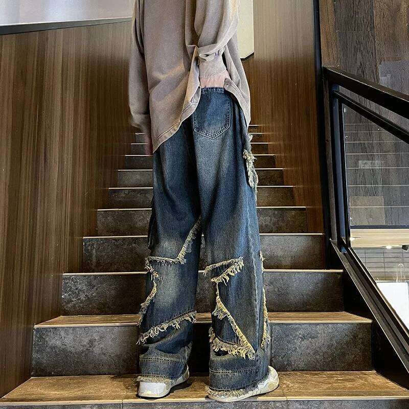 Streetwear Big Star Edge Jeans Cargo Men Women Clothing Y2K Loose Hip Hop Wide Leg Pants Haruku Casual Denim Trousers