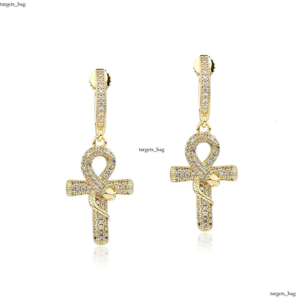 Trendy Non-Pierced Earrings for Men and Women Hip-Hop Studs Personality Simple Snake Inlaid Dia Ear Jewelry