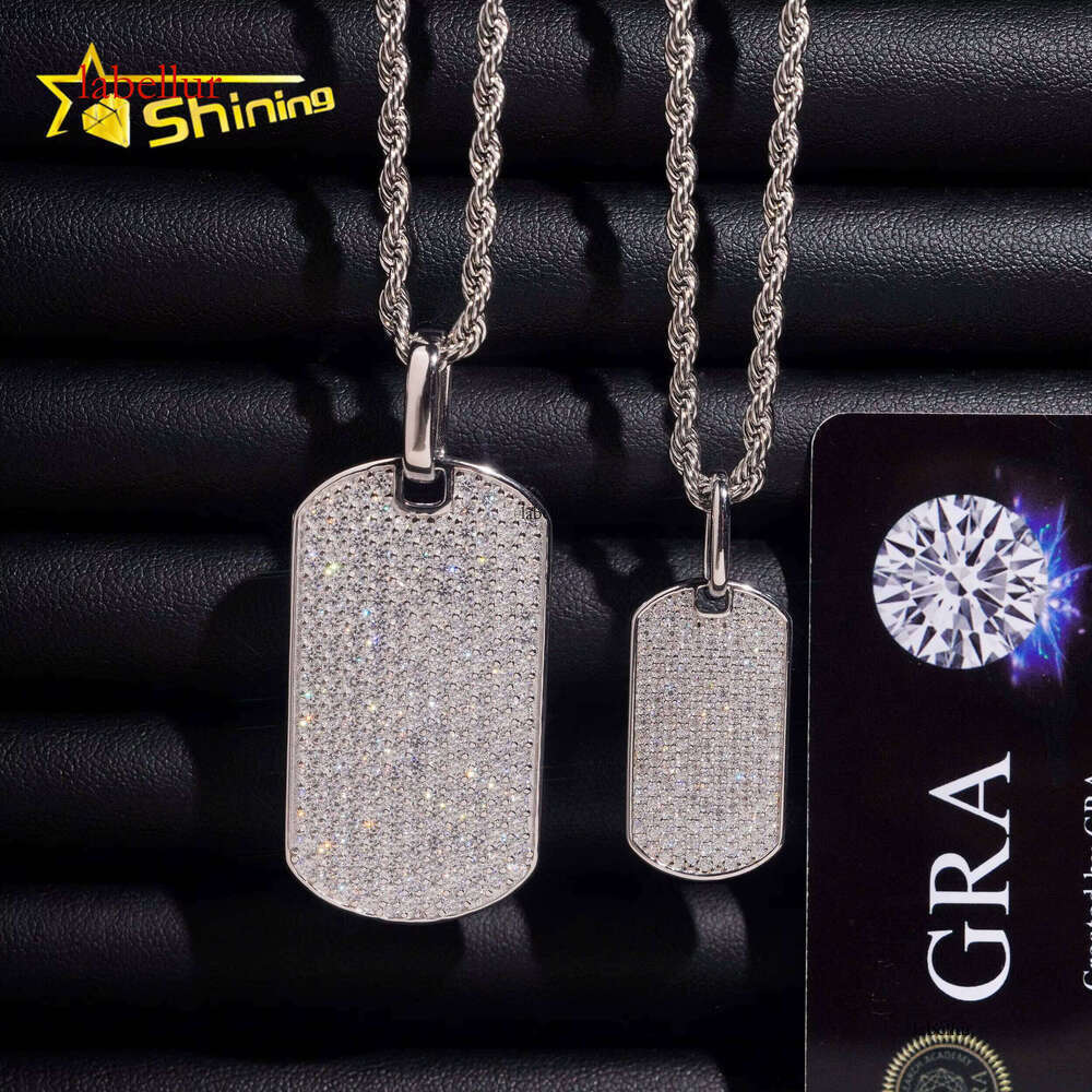Factory Wholesale Price Hip Hop Jewelry Sterling Sier D Color VVS Moissanite Iced Out Pendant Necklace Dog Tag