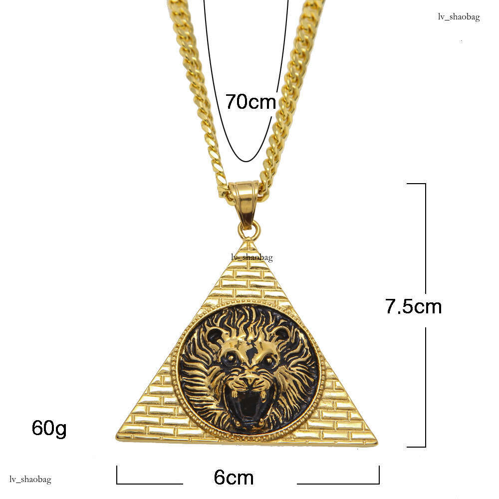 New Cool Lion Head Tag Gold Plated Sterling Silver Pendant Hip Hop Jewelry