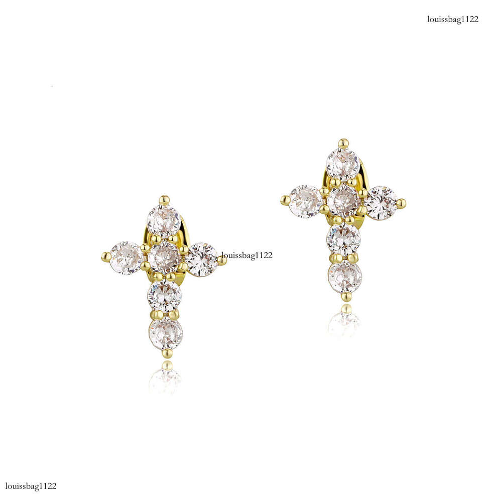 New Simple Cross Hip-Hop Zircon Earrings Jewelry Unisex