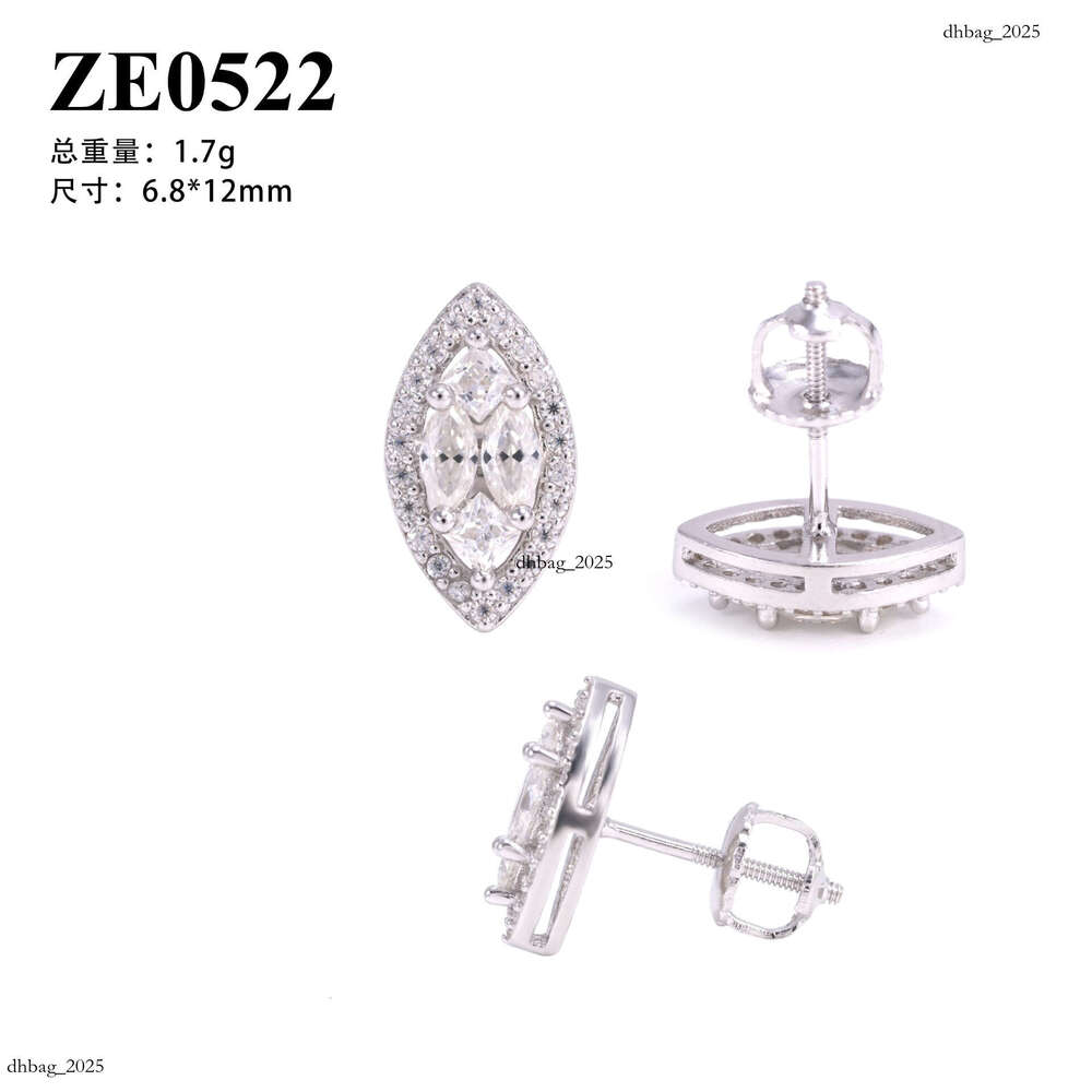 ICED OUT New Creative Oval Sier Moissanite Full Inlay Trendy Must-Have Earrings