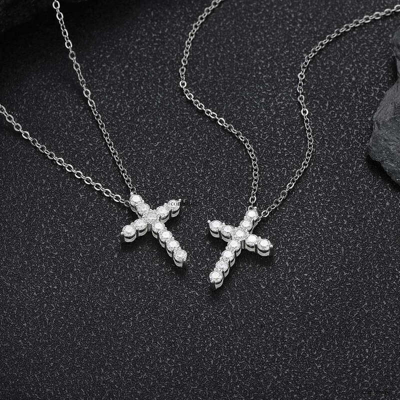 Hip Hop Iced Out VVS Moissanite Cross Pendant Trendy Brand Full Dia Unisex Personalized Necklace