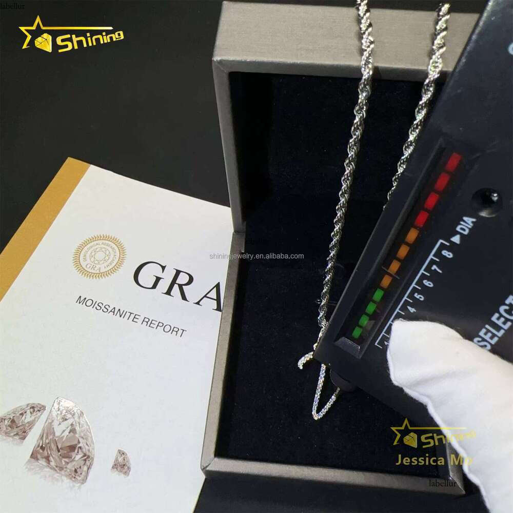 Fashion Unisex Elegant Jewelry GRA Certified Sterling Sier FL Moissanite DIa Initial Curve Letter Pendants