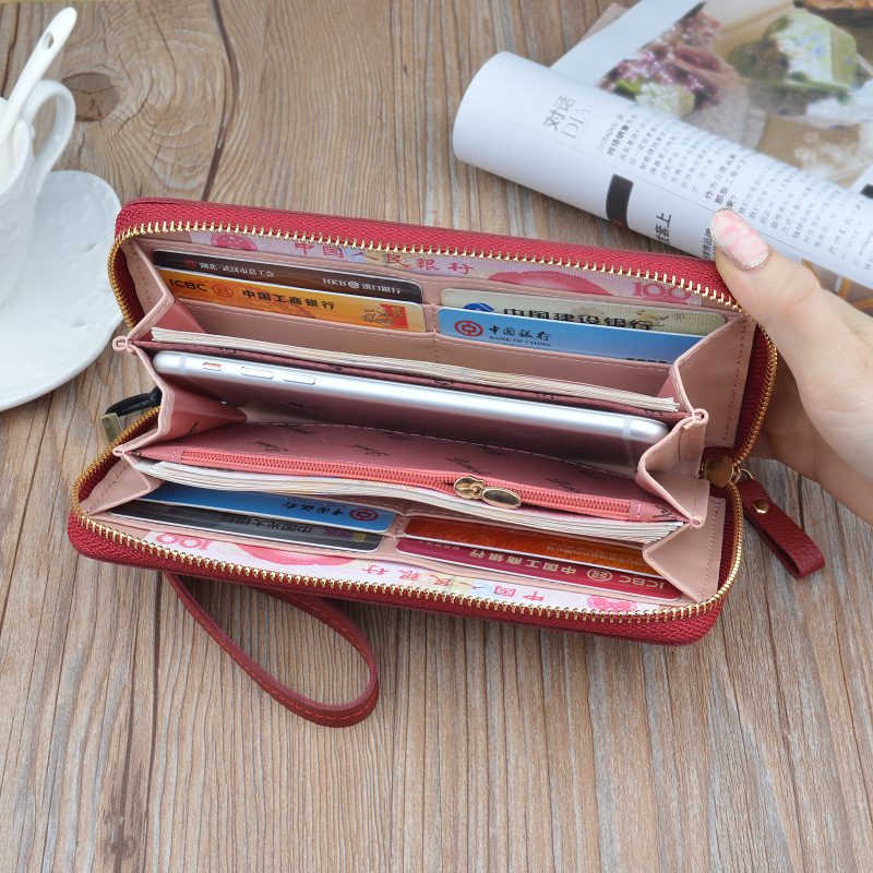 Designer Bag New Women's Wallet Long Large Capacity Zipper Luxury Bag Clutch Fashion Simple Lychee Pattern Coin Purse Phone Bag