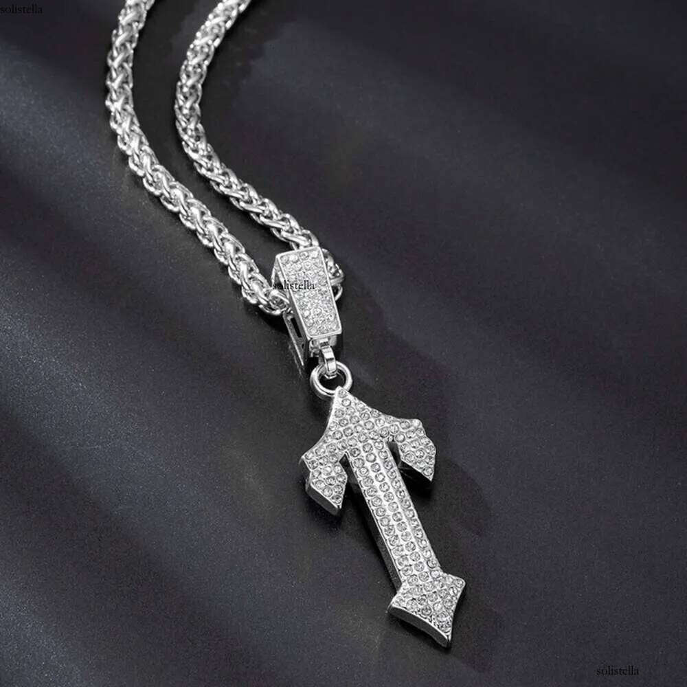 moissanite cadena cubana gold cuban link chain sailormoon necklace for man Hip Hop Dia Set i Necklace Pendant Explosive Big Treasure Sword Letter Long