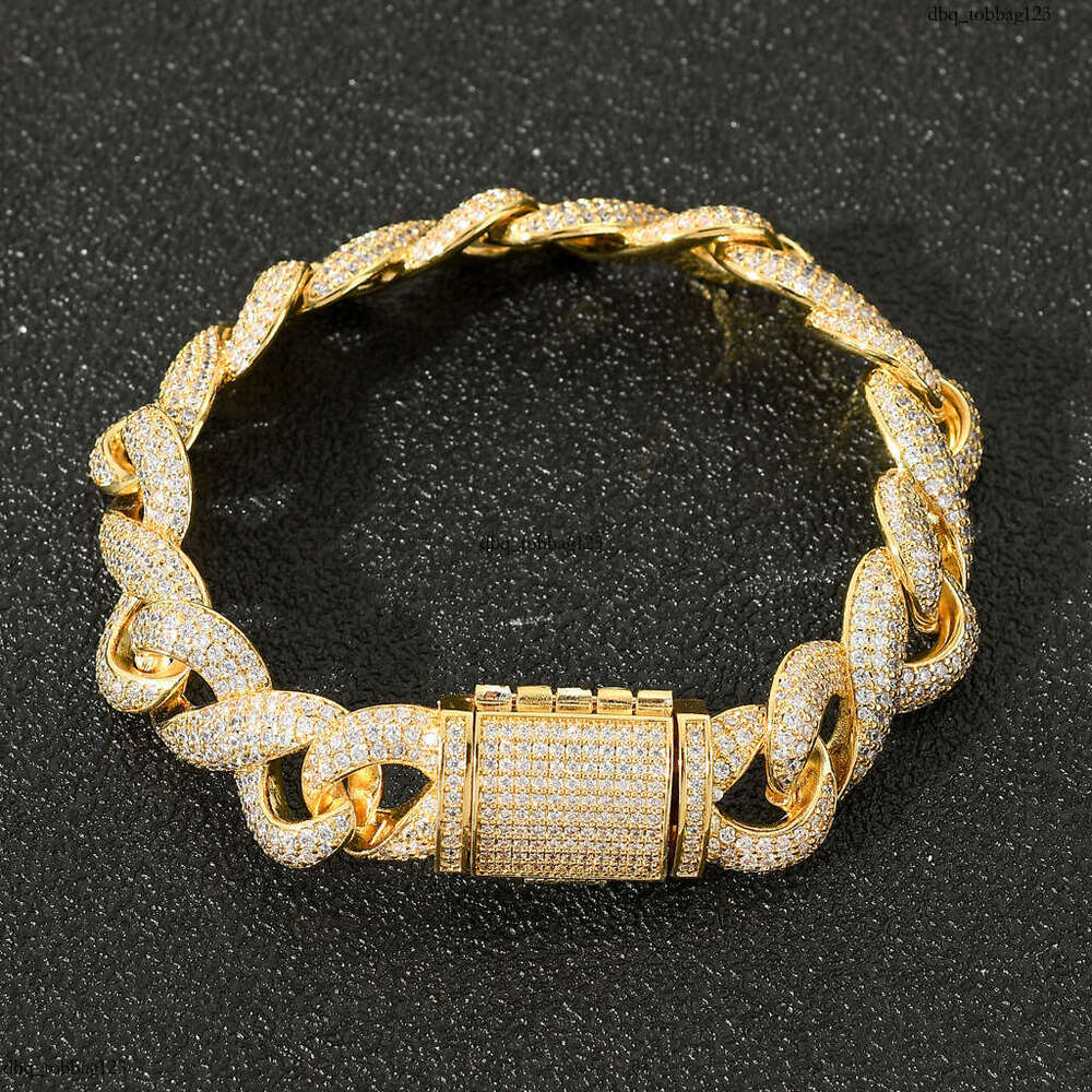 New Style Figure-8 Infinite Cuban Micro-Paved Zircon Trendy Bracelet Hip-Hop Big Gold Chain
