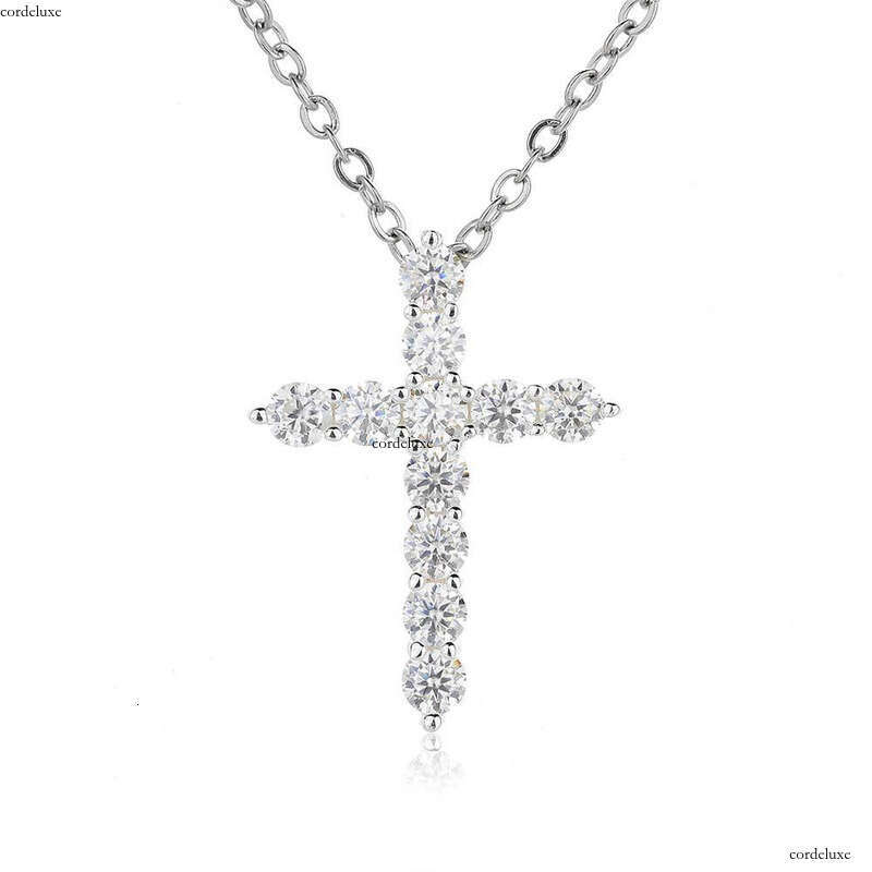 Hip Hop Iced Out VVS Moissanite Cross Pendant Trendy Brand Full Dia Unisex Personalized Necklace