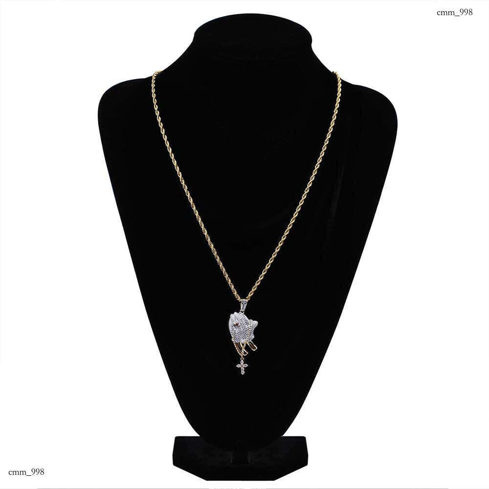 Hip Hop Prayer Gesture Pendant Necklace for Men and Women Trendy Ins Style
