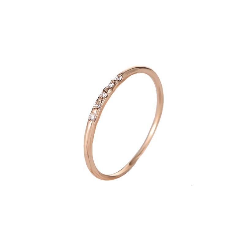 Ins Style mond-Studded Joint Personality Temperament Copper Index Finger Ultra-Thin Tail Ring