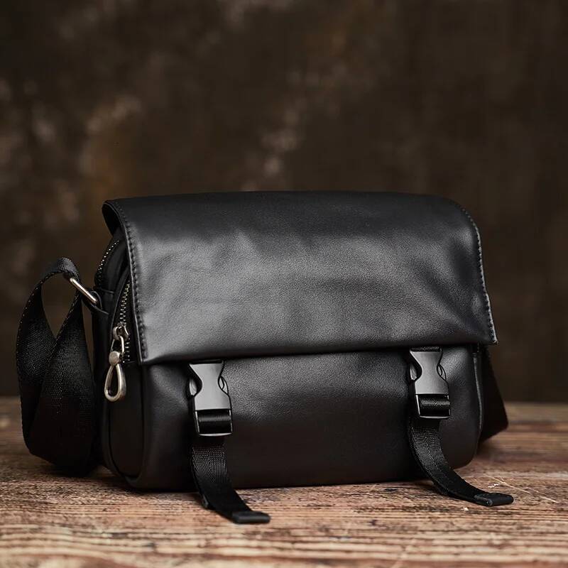 NUPUGOO Men's Shoulder Bag Genuine Casual Crossbody Bags Business High Quality Soft Leather Messenger For 7.9 Inch Ipad