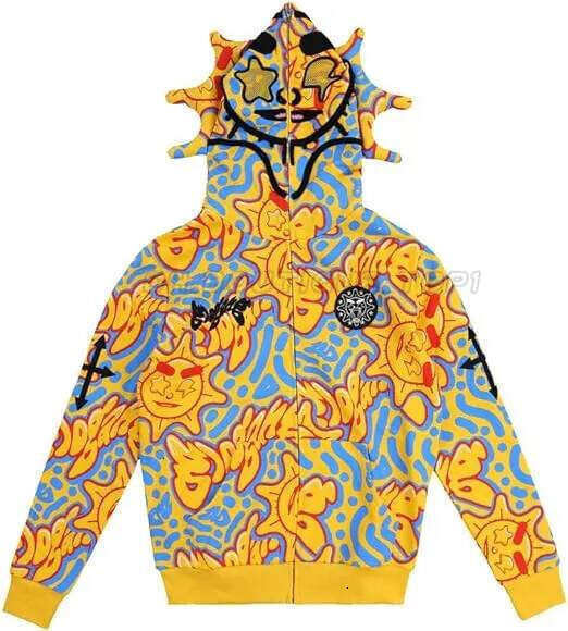 Men's Hoodies Sweatshirts Mens Fast Glo Gang The Glory Full Zip Hoodie High Street 3D Printed Men Women Drink Cartoon Y2K Hoody Long Sleeved Zipper Skull 2dc