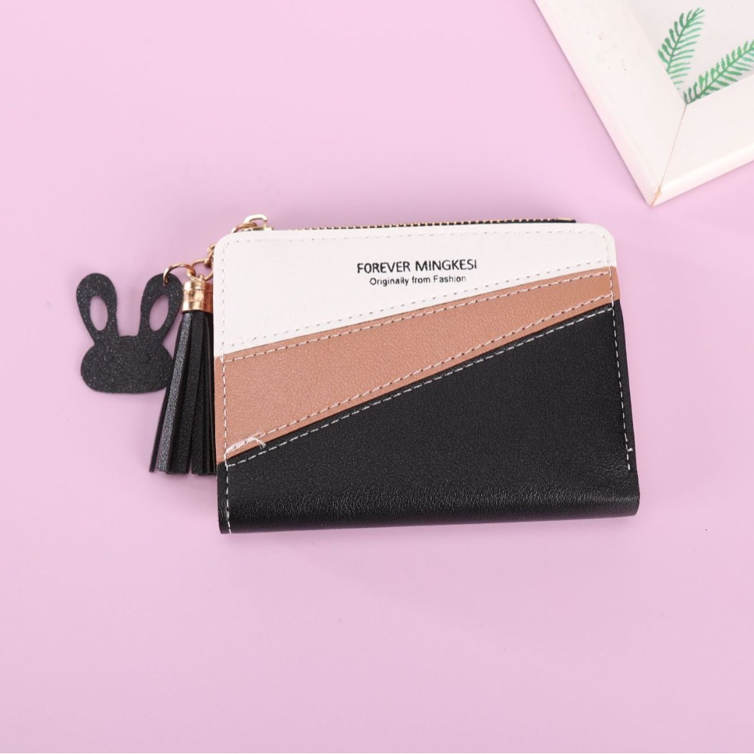 New Women's Short Wallet Zipper High-end Feel Coin Purse Female Student Luxury Bag Korean Fashion Multi-color Cute Style