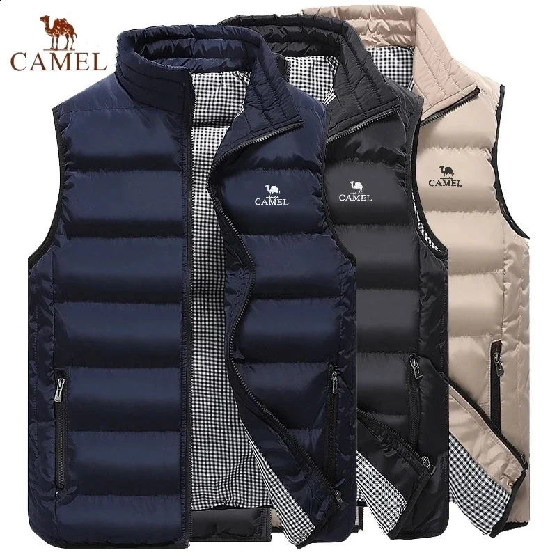 ed CAMEL Highend Cotton Vest Jacket Mens Autumn and Winter Selling Fashion Casual Comfortable Sleeveless 250809