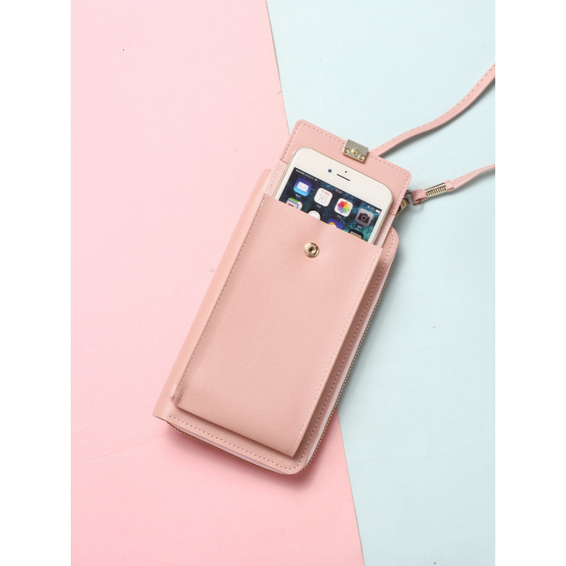 Solid Color Mini Bag Korean Version 2025 New Vertical Phone Bag Women's Luxury Bag Casual Shoulder Crossbody Bag Coin Purse Bag