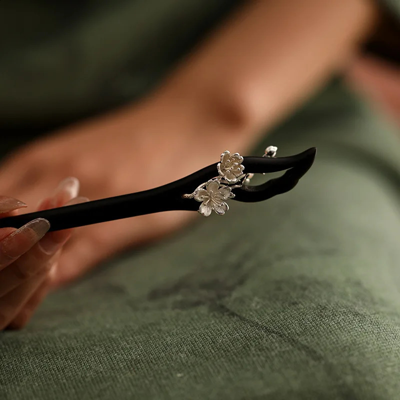 Antique Style Wooden Hair Stick Chopstick Hair Ornaments Flower Hairpin Simple Daily Classical Headwear Cheongsam Decor 250807
