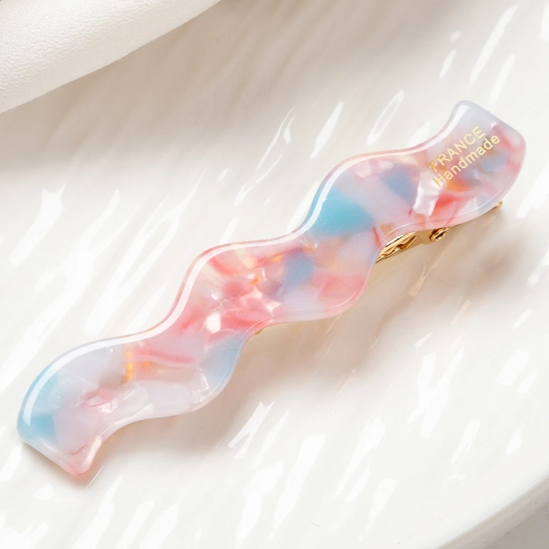 Prettyou Hairpins 6.5cm Hair Clips Wave Shaped Summer Side Clips Acetate Alligators for Girls Hair Accessories 250807
