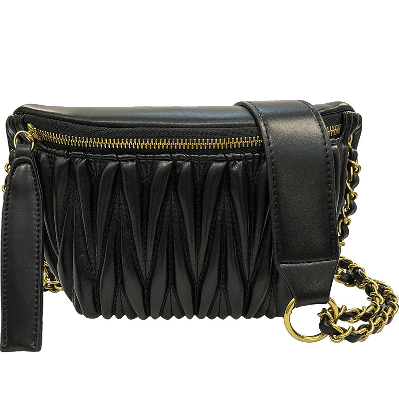 Free Shipping Designer Bag Internet Celebrity Small Bag For Women New Style Pleated Waist Bag Luxury Bag Fashionable Trendy Crossbody Bag Ins Chest Ba