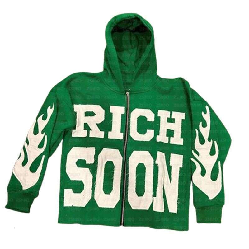 Letter Print Zipper Cardigan Casual Personality Trend High Street Hip Hop Style Men And Women Sweatshirt