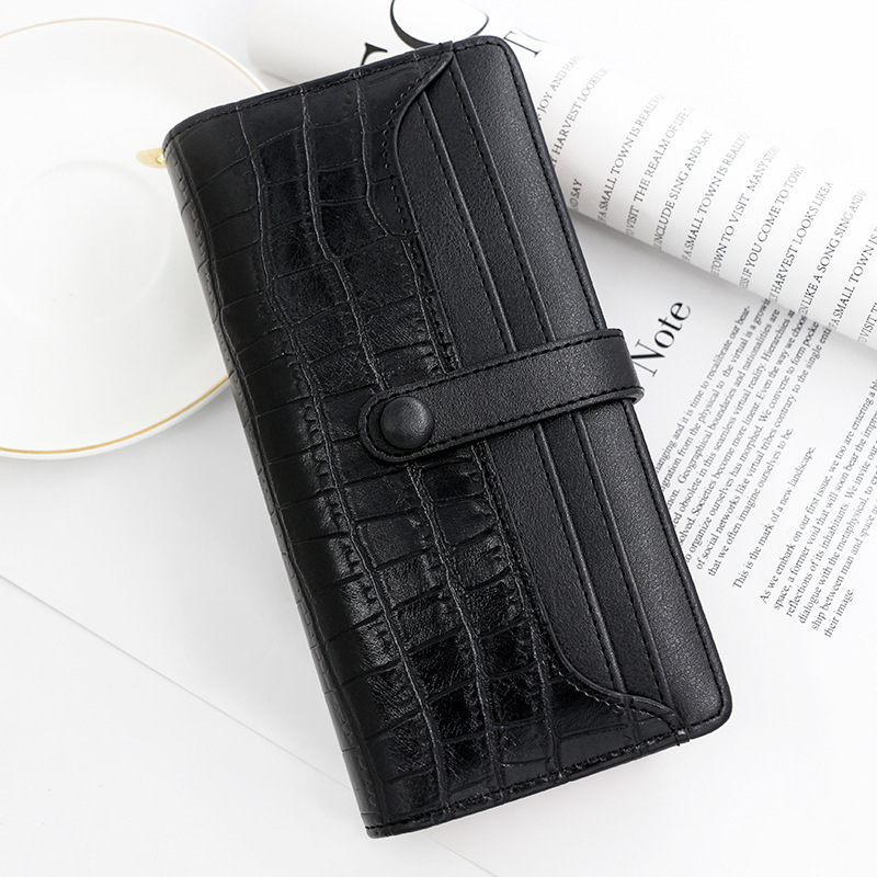 Personalized Women's Luxury Bag Long Wallet Zipper Buckle Solid Color Wallet Stone Pattern Card Holder Clutch Coin Purse