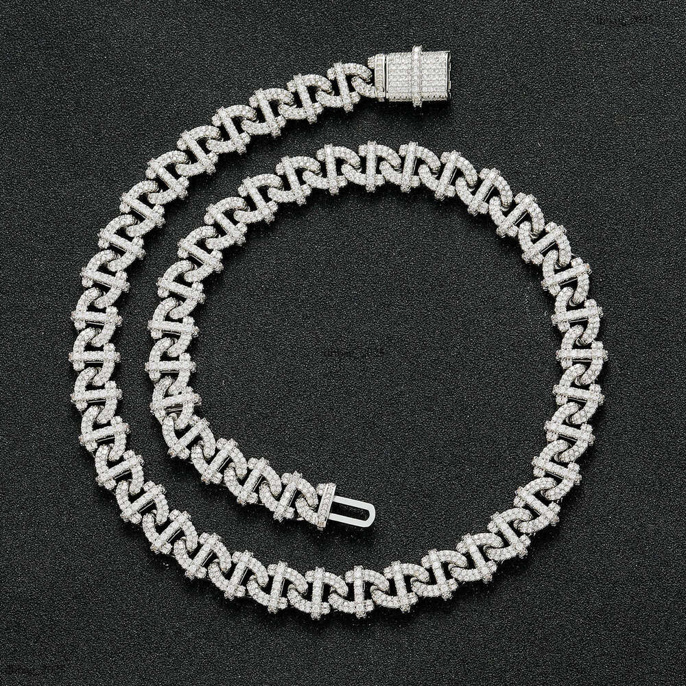 Hip Hop New 10mm Wide Cuban Personality Trendy Geometric Shape Men's Necklace Clavicle Chain