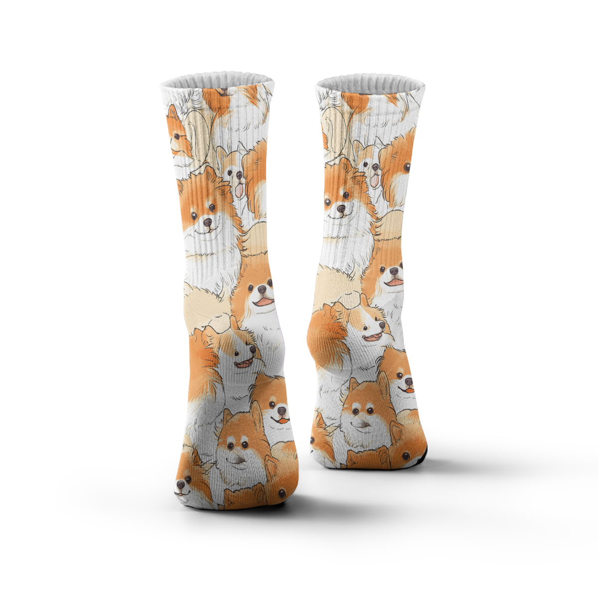 Cute Pomeranian Collage Unisex Tube Designer Socks C138