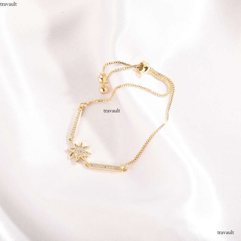 Ins Style Independent Packaging Women's Adjustable Length Eight-Pointed Star Light Versatile Bracelet Jewelry