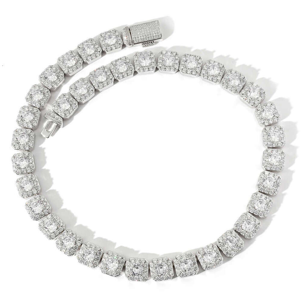 13mm Wide Flip Clasp Rock Sugar Moissanite chain Necklace Unisex Trendy Hip Hop Accessory